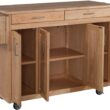Homestyles General Line Natural Mobile Kitchen Cart, 54