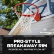 Silverback Deluxe Breakaway Rim with Nylon Net Compatible with Silverback NXT and Goaliath GoTek In-Ground and Wall-Mounted Basketball Hoops