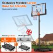 Yohood Basketball Hoop Outdoor 10ft Adjustable, Portable Basketball Hoop Goal System for Kids Youth and Adults in Backyard/Driveway/Indoor, 44 Inch Shatterproof Backboard and Larger Base