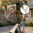 IGL Basketball Hoop Outdoor 40/44/48 Inch, Height Adjustable 5.3-10 FT, Portable Basketball Goal with Shatterproof Backboard for Kids Teens Adults, Backyard Driveway