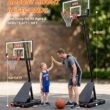 IGL Basketball Hoop Outdoor 40/44/48 Inch, Height Adjustable 5.3-10 FT, Portable Basketball Goal with Shatterproof Backboard for Kids Teens Adults, Backyard Driveway