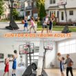 IGL Basketball Hoop Outdoor 40/44/48 Inch, Height Adjustable 5.3-10 FT, Portable Basketball Goal with Shatterproof Backboard for Kids Teens Adults, Backyard Driveway