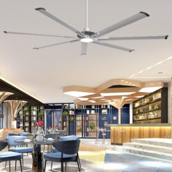 Parrot Uncle 100-in Silver with Silver Blades LED Ceiling Fan With Light and Remote Control Included 7 -Blade