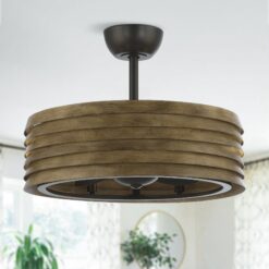 IHOMEadore 24.4-in Black with Black Blades Fandelier Ceiling Fan With Light and Remote Control Included 3 -Blade
