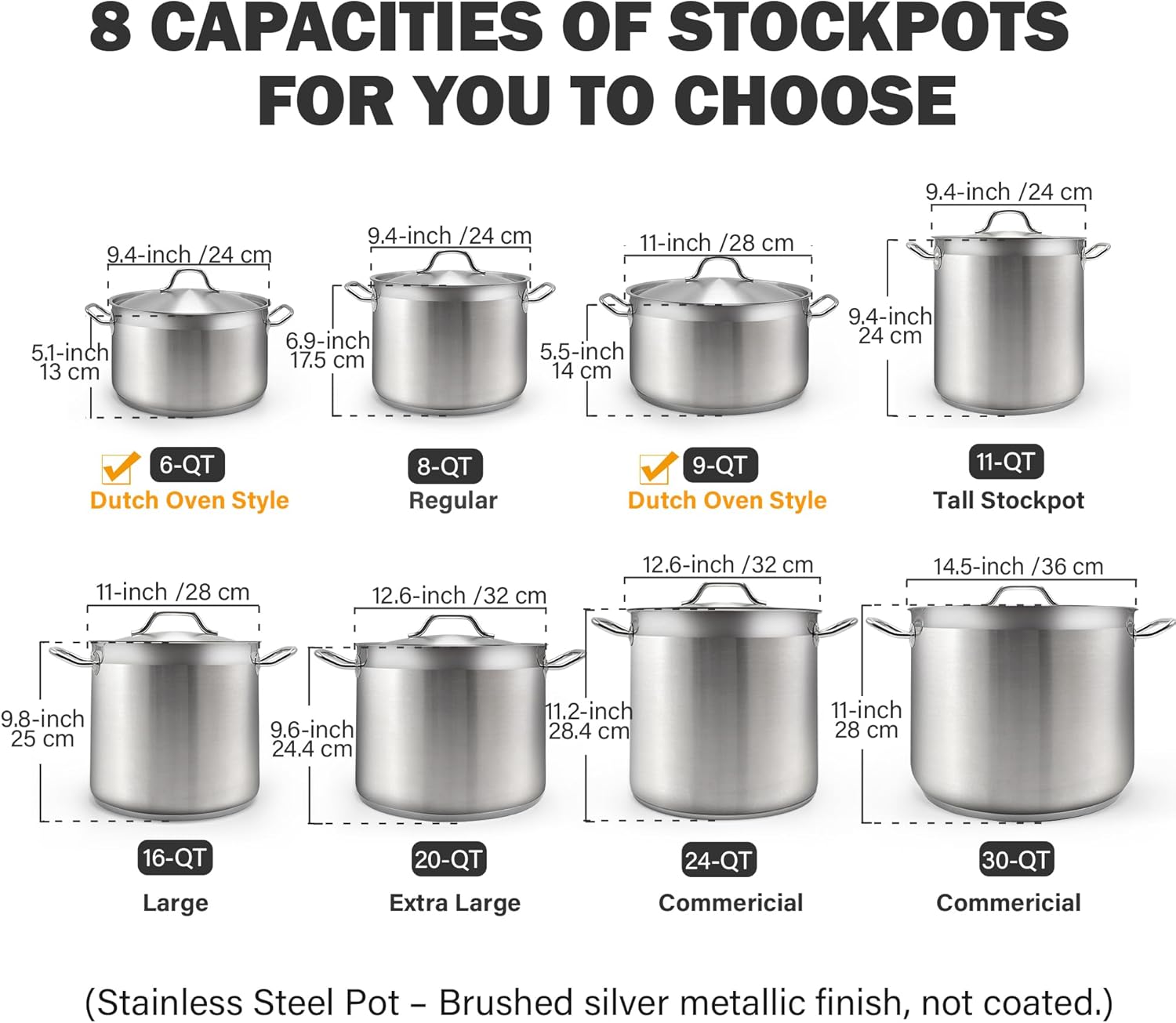 Cooks Standard Stockpots Stainless Steel, 20 Quart Professional Grade Stock Pot with Lid, Silver Cooks Standard Stockpots Stainless Steel, 20 Quart Professional Grade Stock Pot with Lid, Silver