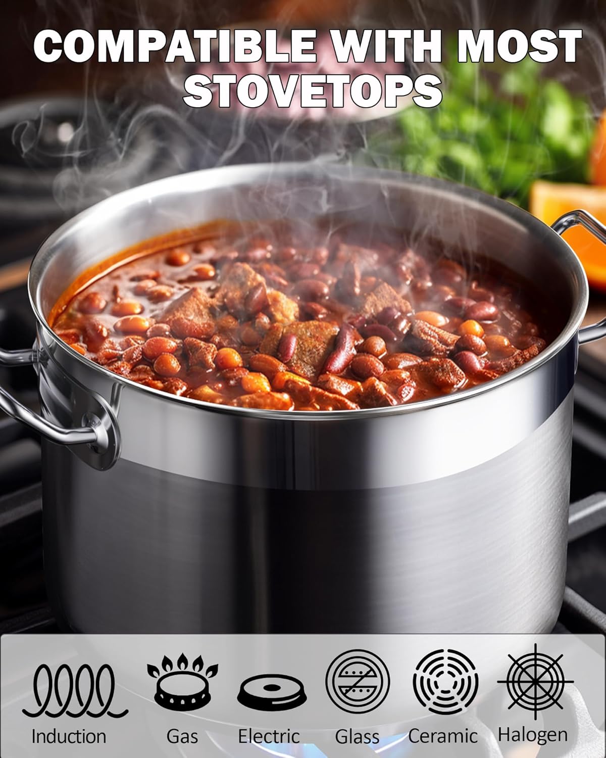 Cooks Standard Stockpots Stainless Steel, 20 Quart Professional Grade Stock Pot with Lid, Silver Cooks Standard Stockpots Stainless Steel, 20 Quart Professional Grade Stock Pot with Lid, Silver