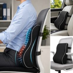 Memory Foam Lumbar Support Cushion for Car Seat and Office Chair Back Support