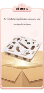 Interactive Cat Toy Felt Box with Bell Balls Maze Puzzle for Indoor Cats and Kittens
