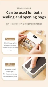 Mini Heat Bag Sealer Rechargeable Handheld Plastic Bag Sealing Machine for Food Storage