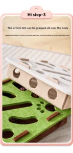 Interactive Cat Toy Felt Box with Bell Balls Maze Puzzle for Indoor Cats and Kittens