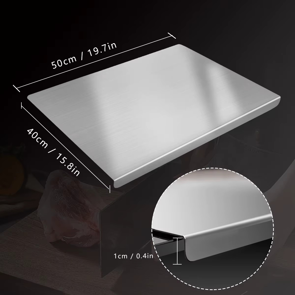 Stainless Steel Cutting Board Durable Kitchen Chopping Board for Food Preparation Stainless Steel Cutting Board Durable Kitchen Chopping Board for Food Preparation - Image 8