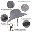 Solar Fan Wide Brim Hat with UPF 50+ Sun Protection – Dual Solar Fans Fishing Hat for Men and Women