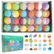 Kids Bath Bombs Gift Set 24 Pack with Surprise Inside, Natural Fizzy Bubble Bath for Boys and Girls