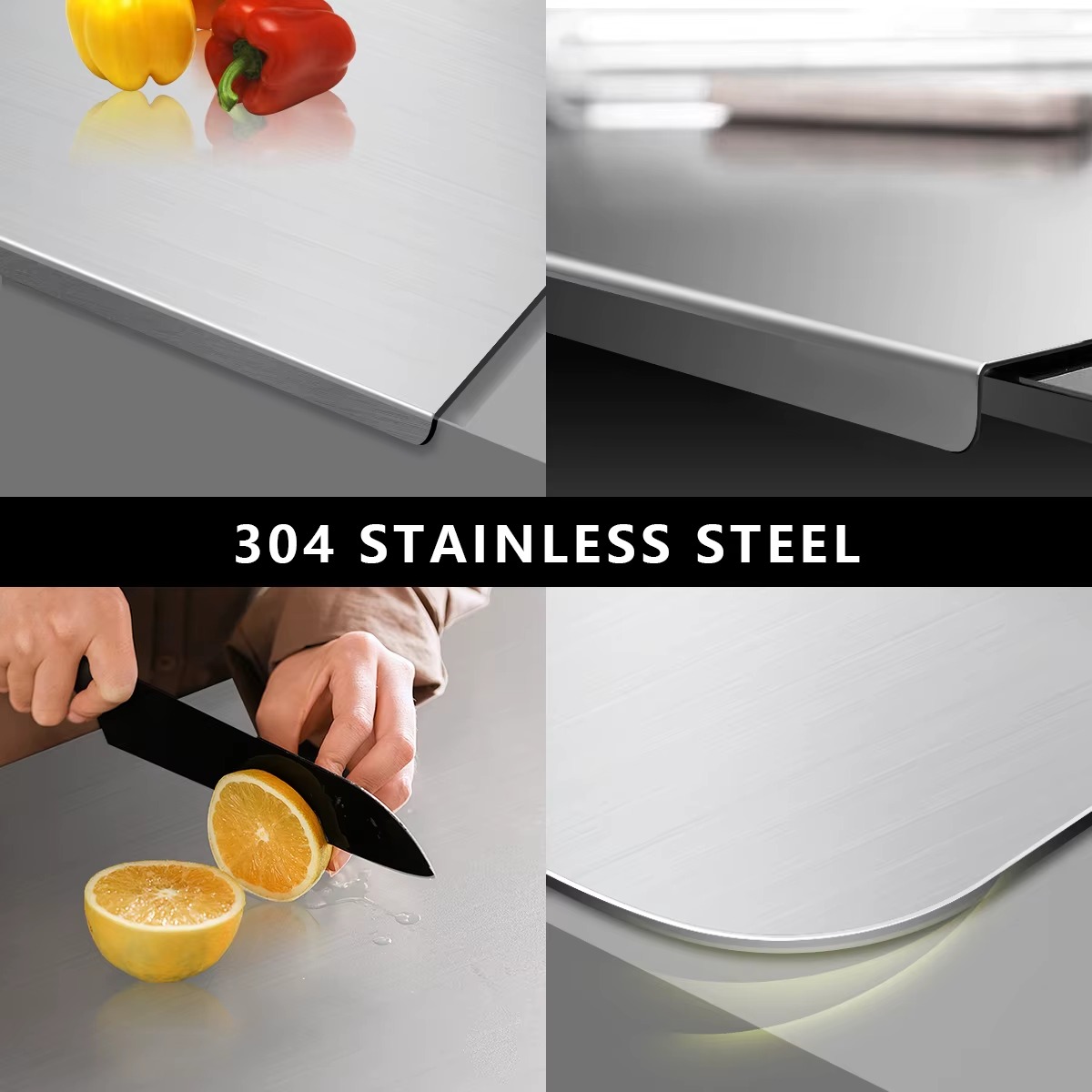Stainless Steel Cutting Board Durable Kitchen Chopping Board for Food Preparation Stainless Steel Cutting Board Durable Kitchen Chopping Board for Food Preparation - Image 5
