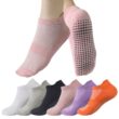 Women's Non-Slip Yoga Socks 5 Pairs, Breathable Cotton Mesh Pilates Socks for Gym & Dance