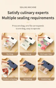 Mini Heat Bag Sealer Rechargeable Handheld Plastic Bag Sealing Machine for Food Storage