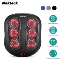 Nekteck Electric Foot Massager with Heat – Deep Kneading Shiatsu Massage for Sole and Heel Comfort