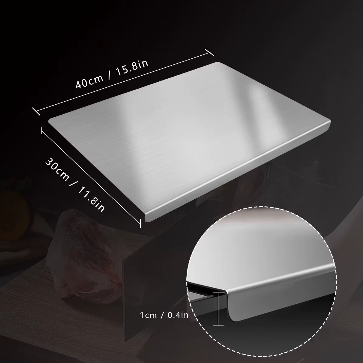Stainless Steel Cutting Board Durable Kitchen Chopping Board for Food Preparation Stainless Steel Cutting Board Durable Kitchen Chopping Board for Food Preparation - Image 9