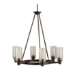 Kichler Circolo 6 -Light Bronze Clear glass Metal Chandelier