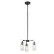 Kichler Braelyn 3 -Light Bronze Seeded glass Metal Chandelier