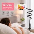 128cm Flexible Phone Holder Stand with 360° Rotating Clamp Mount for Bed, Desk & Headboard – Compatible with 3.5 to 6.7 Inch Phones