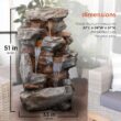 Alpine Corporation 52-in H Resin Electric Powered Tiered Outdoor Fountain Pump Included