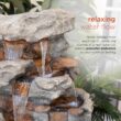 Alpine Corporation 52-in H Resin Electric Powered Tiered Outdoor Fountain Pump Included