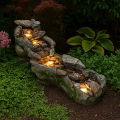 Teamson Home 20.5-in H Resin Electric Powered Rock Outdoor Fountain Pump Included