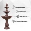 XBrand 51-in H Resin Electric Powered Tiered Outdoor Fountain Pump Included