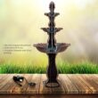 XBrand 51-in H Resin Electric Powered Tiered Outdoor Fountain Pump Included