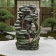 Teamson Home 32.28-in H Resin Electric Powered Tiered Outdoor Fountain Pump Included