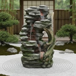 Teamson Home 32.28-in H Resin Electric Powered Tiered Outdoor Fountain Pump Included