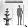 XBrand 58.3-in H Resin Electric Powered Tiered Outdoor Fountain with Birdbath Pump Included