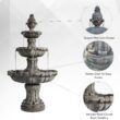 XBrand 58.3-in H Resin Electric Powered Tiered Outdoor Fountain with Birdbath Pump Included