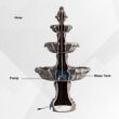 XBrand 58.3-in H Resin Electric Powered Tiered Outdoor Fountain with Birdbath Pump Included