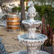 XBrand 58.3-in H Resin Electric Powered Tiered Outdoor Fountain with Birdbath Pump Included
