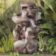 Alpine Corporation 40-in H Fiberglass Electric Powered Rock Waterfall Outdoor Fountain Pump Included