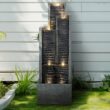 Watnature 50.7-in H Resin Electric Powered Tiered Outdoor Fountain Pump Included