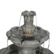 Watnature 48.4 in Concrete Rustic 3 Tier Outdoor Water Fountain with Flowerpot Top