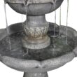 Watnature 48.4 in Concrete Rustic 3 Tier Outdoor Water Fountain with Flowerpot Top