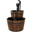 Sunnydaze Decor 37.5-in H Wood Tiered Outdoor Fountain Pump Included