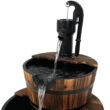 Sunnydaze Decor 37.5-in H Wood Tiered Outdoor Fountain Pump Included