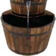 Sunnydaze Decor 37.5-in H Wood Tiered Outdoor Fountain Pump Included