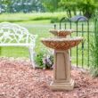 Sunnydaze Decor 28-in H Resin Tiered Outdoor Fountain with Birdbath Pump Included