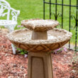Sunnydaze Decor 28-in H Resin Tiered Outdoor Fountain with Birdbath Pump Included
