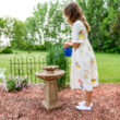 Sunnydaze Decor 28-in H Resin Tiered Outdoor Fountain with Birdbath Pump Included