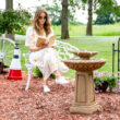 Sunnydaze Decor 28-in H Resin Tiered Outdoor Fountain with Birdbath Pump Included