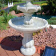 Sunnydaze Decor 35-in H Resin Solar Powered Tiered Outdoor Fountain Pump Included