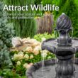 Sunnydaze Decor 35-in H Resin Solar Powered Tiered Outdoor Fountain Pump Included