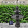 Sunnydaze Decor 35-in H Resin Solar Powered Tiered Outdoor Fountain Pump Included